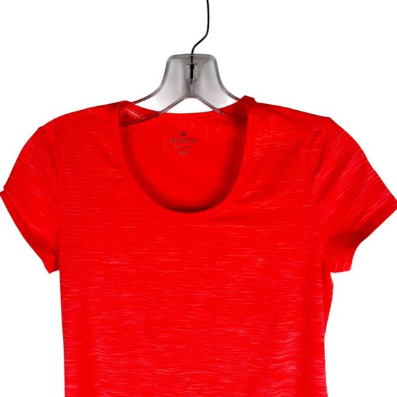 Athleta Shadow Stripe Short Sleeve Shirt Neon Orange Active Size XXS - Picture 3 of 7